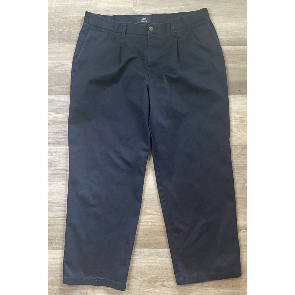 Dockers Mens Classic Fit Blue Pants Size 36X29 Flat Front Casual Dress Wear